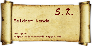 Seidner Kende névjegykártya